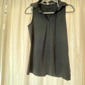 Black Under Armour Heat Gear Sleeveless Collared Shirt Size S